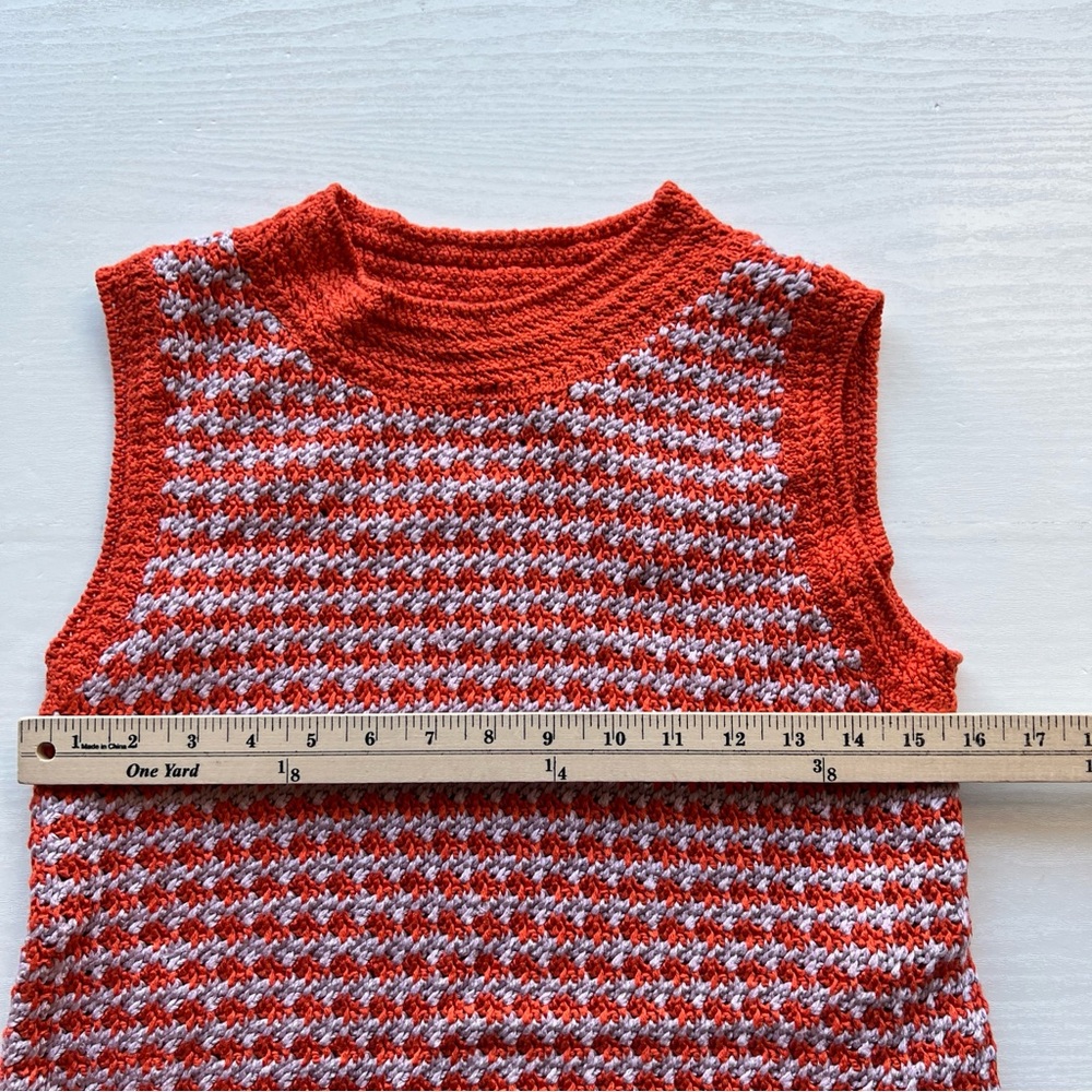 Zara Crochet Crop Tank Top Women Medium Orange Sleeveless - Picture 6 of 10